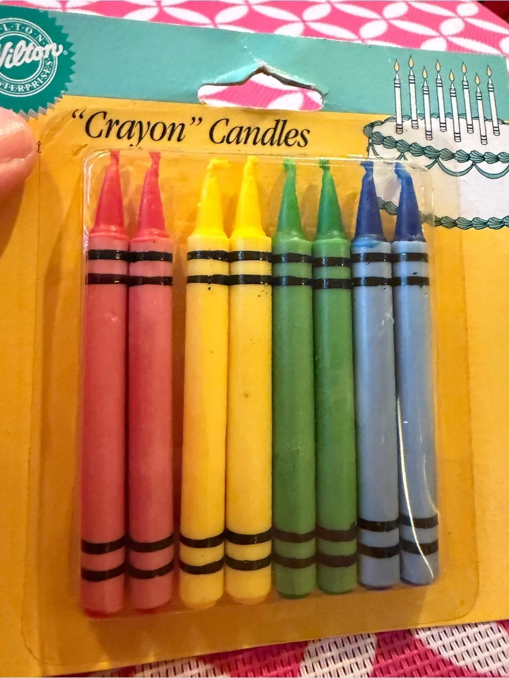 2 NEW packages of Wilton crayon candles -8 in a pack! Vintage 1991. Collectible